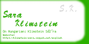 sara klimstein business card